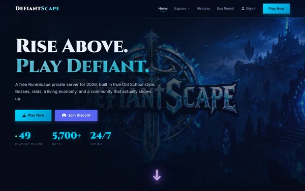 The DefiantScape website