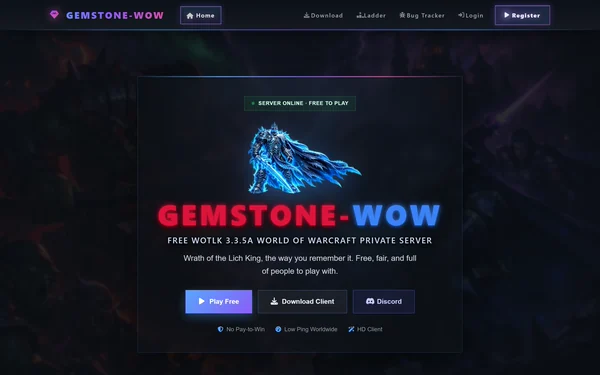 The GemstoneWoW website