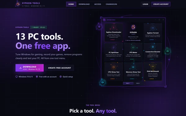 The Syphon Tools website