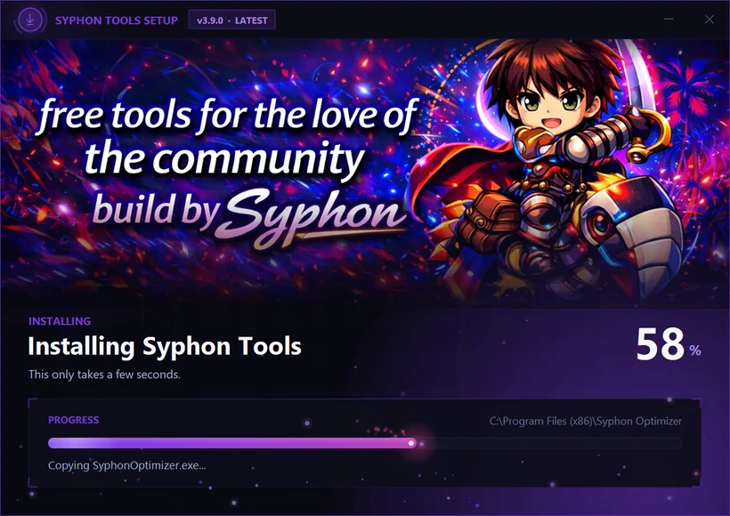 Syphon Tools setup: Installing